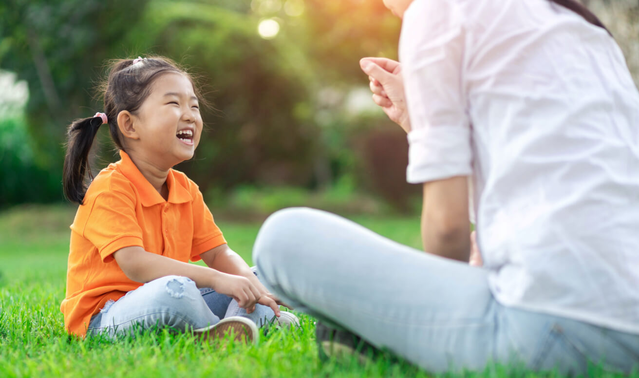 Autistic girl with an ABA behavioral therapist